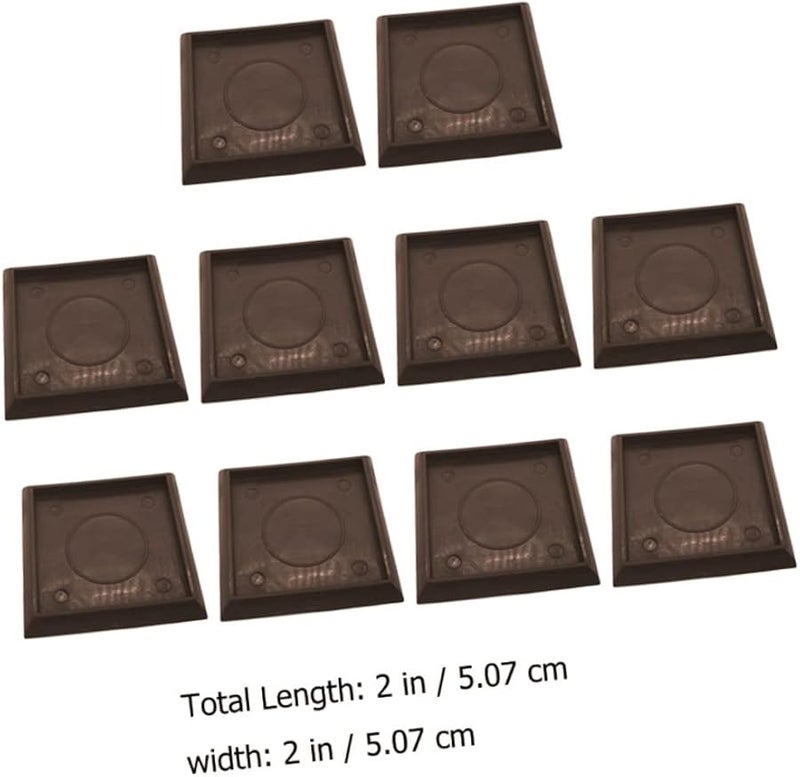 Veemoon 10pcs Furniture Wheel Cups Leg Pads 5.07X5.07X0.7CM Floor Protector For Carpet Table - Image 2